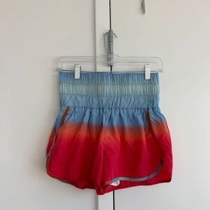 Women’s Ombre High-Waist Active Shorts - Blue to Red
